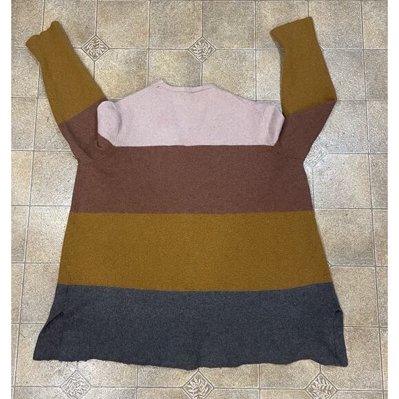 MADEWELL Women's Sweater Sz-2XL Orange /Cream Wool Alpaca Blend Striped Cardigan - Picture 5 of 13